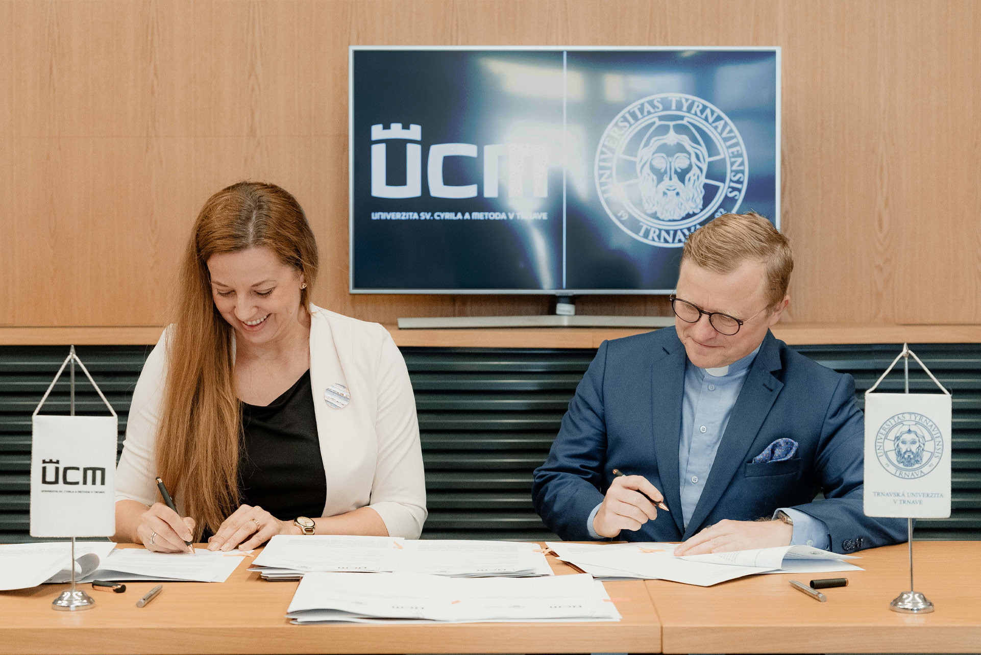 Rectors of the University of St. Cyril and Methodius and the University of Trnava signed agreements on joint study programmes