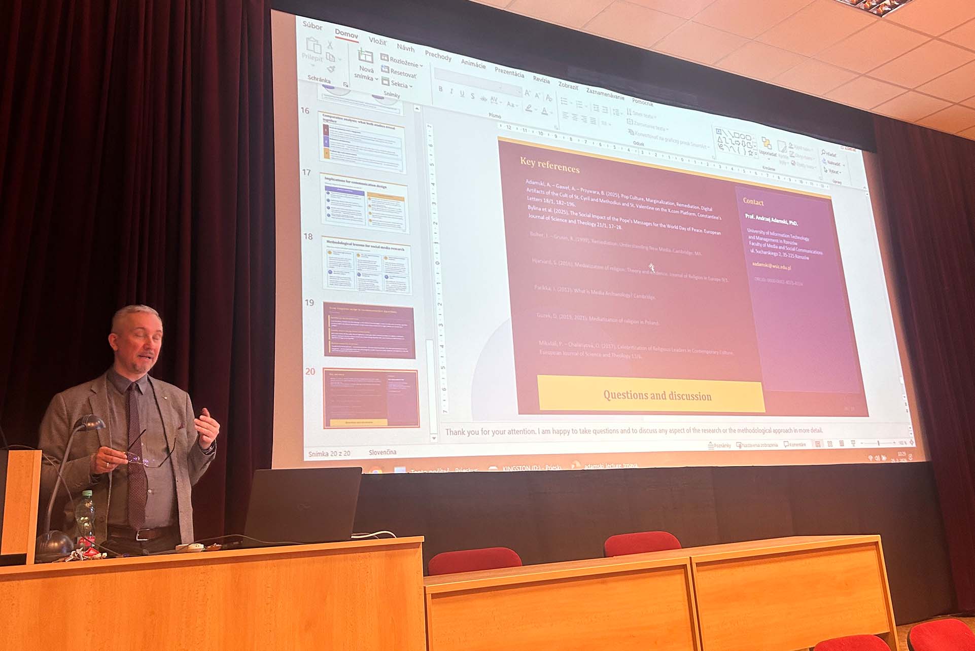 Odborná zahraničná prednáška o náboženskom obsahu na sociálnych sieťach na pôde UCM